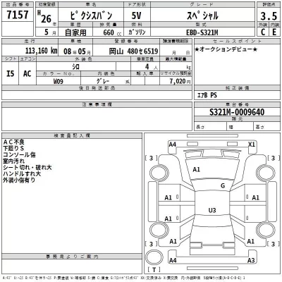 Toyota PIXIS VAN  с аукциона в Японии