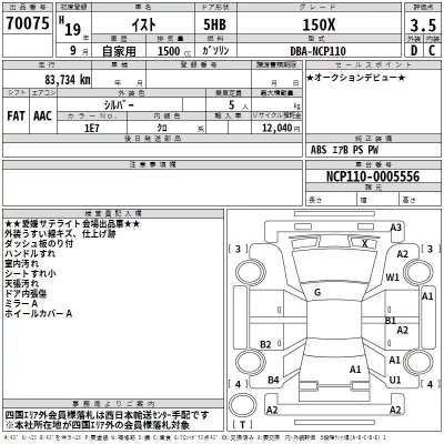 Toyota IST  с аукциона в Японии