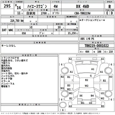 Toyota HIACE  с аукциона в Японии