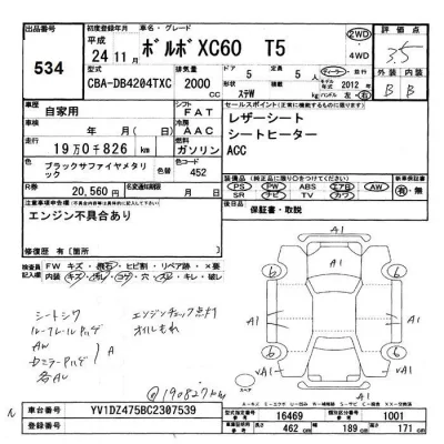 Volvo XC60  с аукциона в Японии
