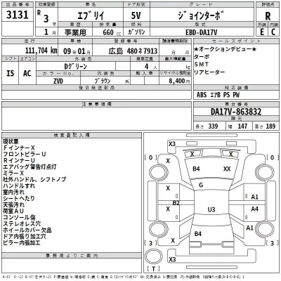 Suzuki EVERY  с аукциона в Японии