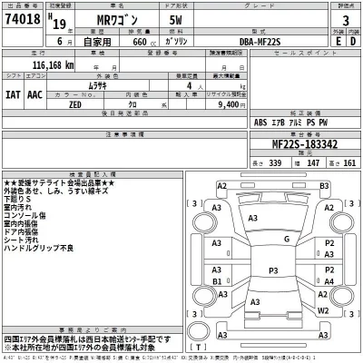 Suzuki MRWAGON  с аукциона в Японии