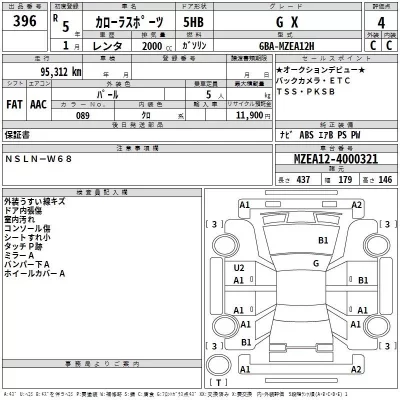 Toyota COROLLA SPORT  с аукциона в Японии