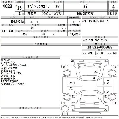 Toyota AVENSIS WAGON  с аукциона в Японии