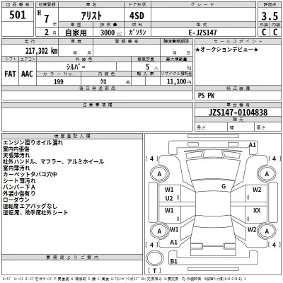Toyota ARISTO  с аукциона в Японии