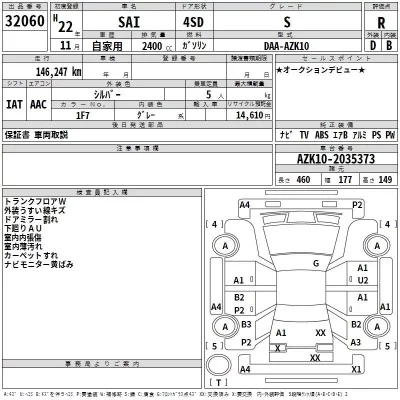 Toyota SAI  с аукциона в Японии