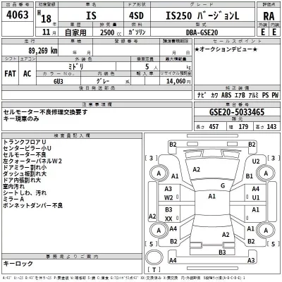 Lexus IS  с аукциона в Японии