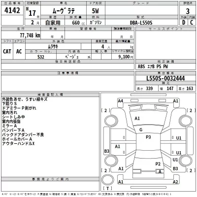 Daihatsu MOVE LATTE  с аукциона в Японии