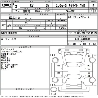 Subaru XV  с аукциона в Японии