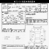 Volkswagen GOLF лот № 3111 оценка 3.5  с аукциона в Японии 10