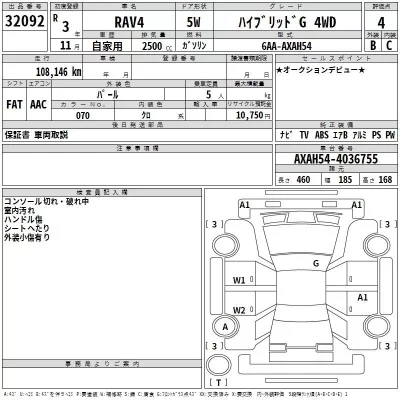 Toyota RAV4  с аукциона в Японии