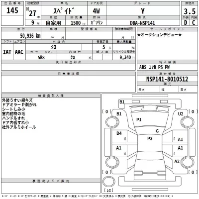 Toyota SPADE  с аукциона в Японии
