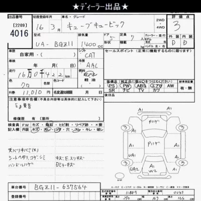 Nissan CUBECUBIC  с аукциона в Японии