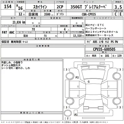 Nissan SKYLINE  с аукциона в Японии