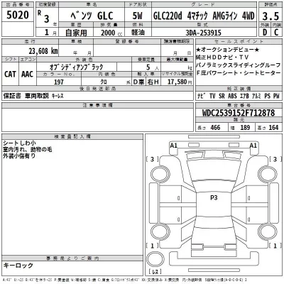 Mercedes-Benz GLC CLASS  с аукциона в Японии