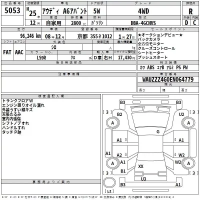 Audi A6  с аукциона в Японии