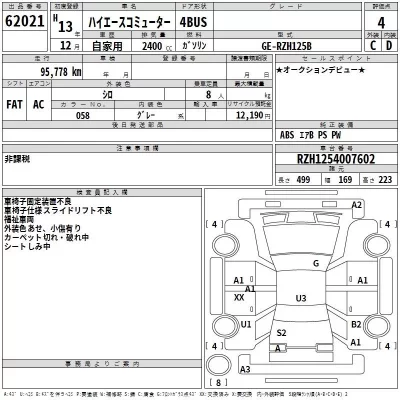 Toyota HIACE  с аукциона в Японии