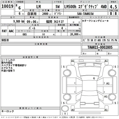 Lexus LM  с аукциона в Японии