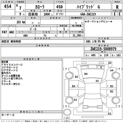 Toyota COROLLA  с аукциона в Японии