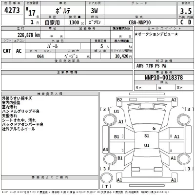 Toyota PORTE  с аукциона в Японии