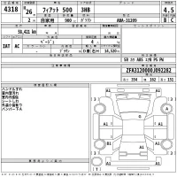 Fiat 500 лот № 4318 оценка 4.5  с аукциона в Японии 2