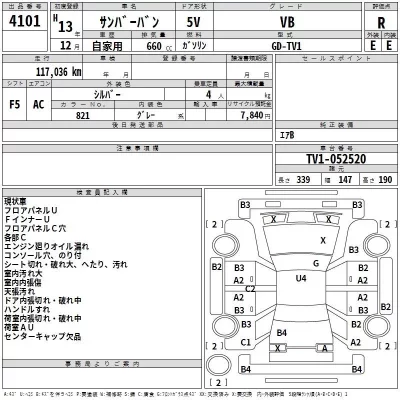 Subaru SAMBAR  с аукциона в Японии