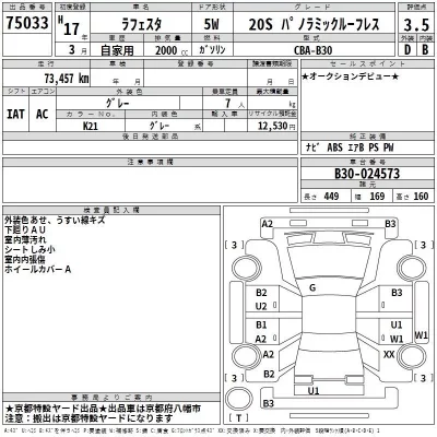 Nissan LAFESTA  с аукциона в Японии