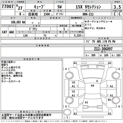 Nissan CUBE  с аукциона в Японии