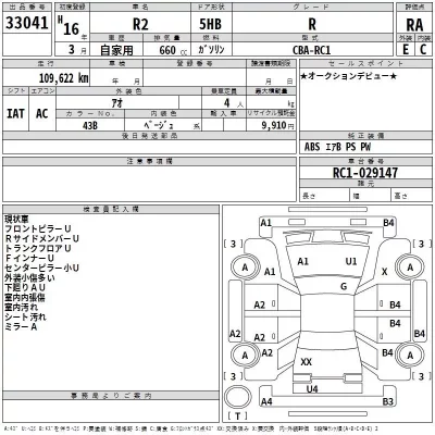 Subaru R2  с аукциона в Японии