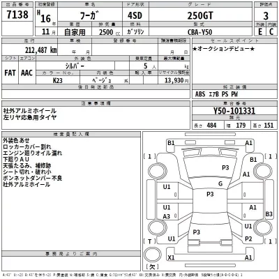 Nissan FUGA  с аукциона в Японии