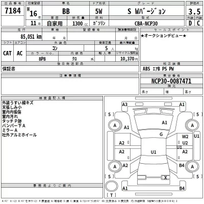 Toyota BB  с аукциона в Японии