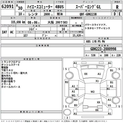 Toyota HIACE  с аукциона в Японии