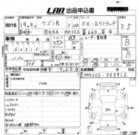 Suzuki WAGON R лот № 8016 оценка 3.5  с аукциона в Японии 5