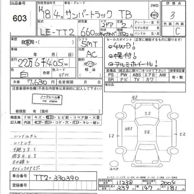 Subaru SAMBAR  с аукциона в Японии