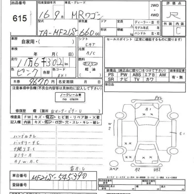Suzuki MRWAGON  с аукциона в Японии