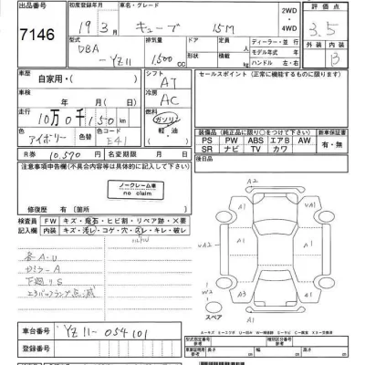 Nissan CUBE  с аукциона в Японии
