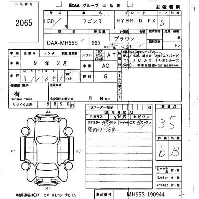 Suzuki WAGON R  с аукциона в Японии