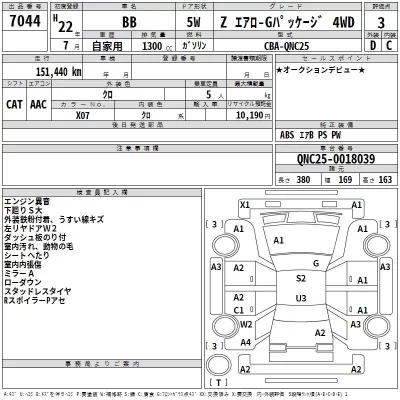 Toyota BB  с аукциона в Японии