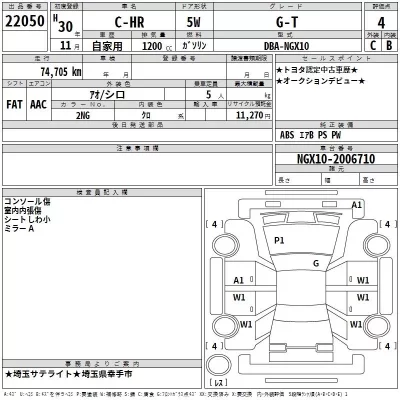 Toyota C-HR  с аукциона в Японии