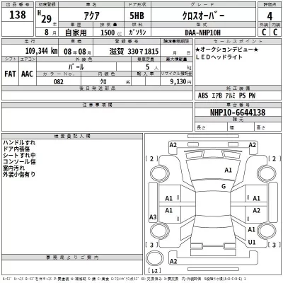 Toyota AQUA  с аукциона в Японии