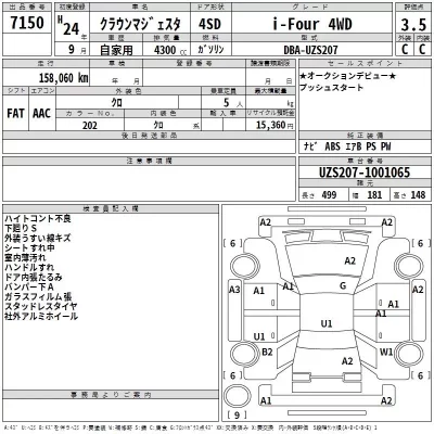 Toyota CROWN  с аукциона в Японии
