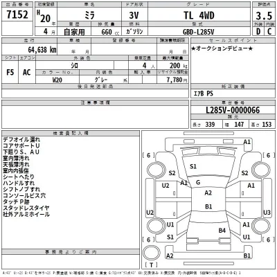 Daihatsu MIRA  с аукциона в Японии