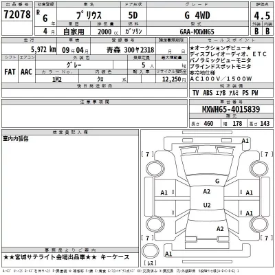 Toyota PRIUS  с аукциона в Японии
