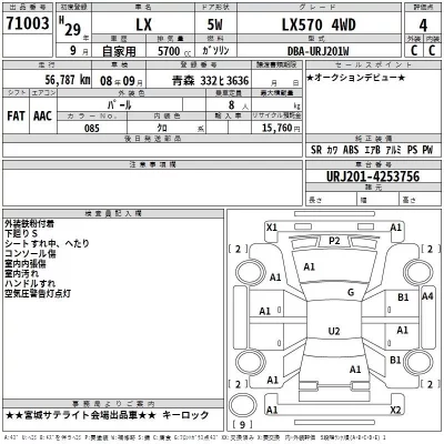 Lexus LX  с аукциона в Японии