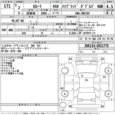 Toyota COROLLA  с аукциона в Японии