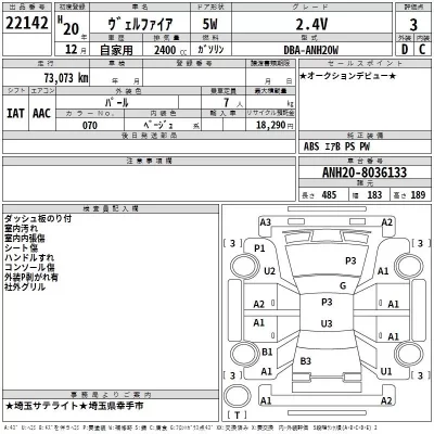 Toyota VELLFIRE  с аукциона в Японии