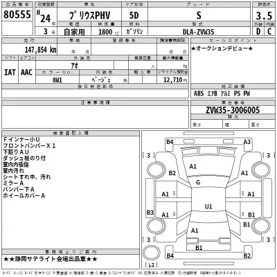Toyota PRIUS PHV  с аукциона в Японии