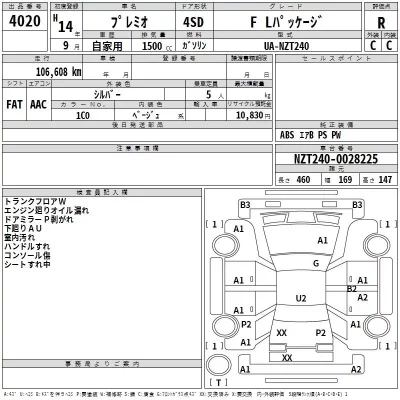 Toyota PREMIO  с аукциона в Японии
