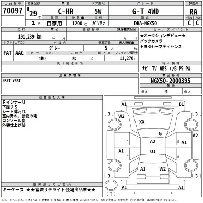 Toyota C-HR  с аукциона в Японии