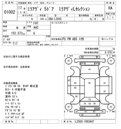 Daihatsu MIRA  с аукциона в Японии